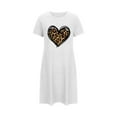 thumbnail image 5 of VgaVtl Womens Nightgowns & Sleepshirts White Sleepwear for Women Plus Size Leopard Print Cute Heart-shaped Nightgowns, 5 of 5
