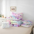 thumbnail image 6 of Homewish Flying Colorful Butterflies 7 Pieces Bedding Comforter Set For Teens Girls Adults Female,Dreamy Princess Full Bedding Set Lightweight,Abstract Gradient Ombre Fitted Sheet Flat Sheet, 6 of 8