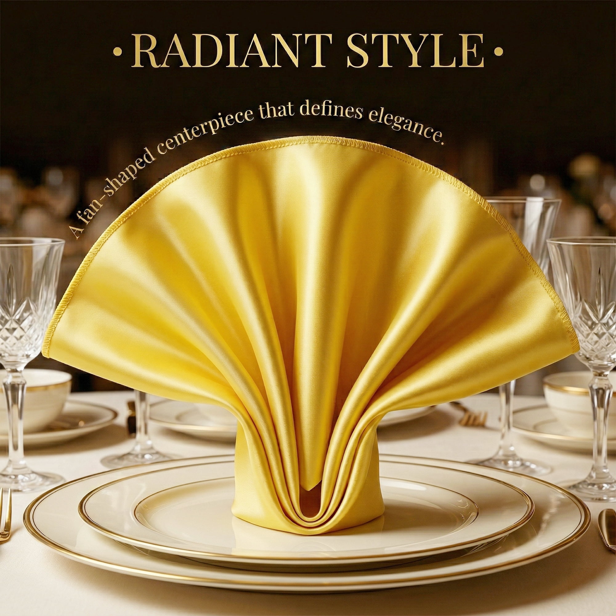 Unique Bargains 12Pcs Cotton Washable Reusable Cloth Napkins Gold 17x17inch