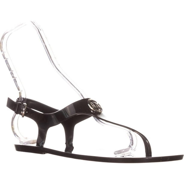 Michael Kors - Womens MICHAEL Michael Kors MK Jelly Sandal Slingback Flat Sandals, Black