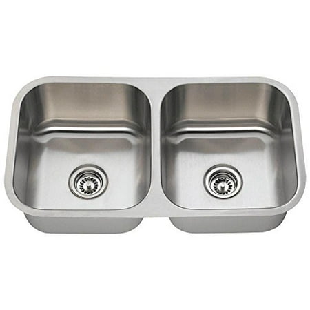 502a 16 Gauge Undermount Equal Double Bowl Stainless Steel