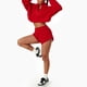 thumbnail image 4 of Pantalones cortos deportivos para mujer, cintura alta elástica, ropa deportiva de secado rápido para correr, trotar, rojo, XL, 4 of 8
