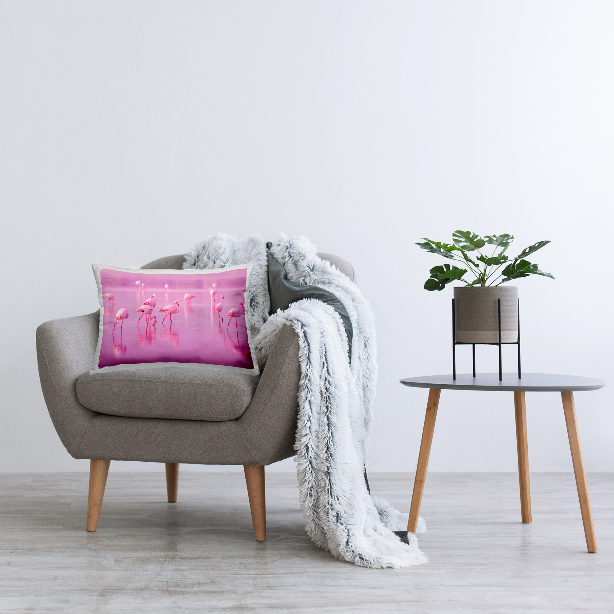 Stupell Industries Pink Flamingo Flock Decorative Printed Throw Pillow Design By Pink Sherbet Photography, 14 x 20
