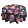 thumbnail image 4 of Pioneer Flower Floral Print Pattern Round Tablecloth 60"x60",Wrinkle Wipeable Table Cloth for Kitchen Dining Room Picnic Patio Party, 4 of 6