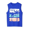 thumbnail image 2 of lnmuld Kids Sleeveless Tank Top Sun Salt Sand Palm Tree Graphic Summer Beach Casual Crew Neck Cotton Sleeveless Shirt for Boys Girls Size:14-15 Years, 2 of 5