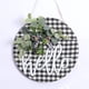 thumbnail image 1 of 12 Inch Wreath, Welcome Sign, Front Door Decoration, Wreaths for Front Door, Suitable for Farmer/Home Decor, Black/White, 1 of 5