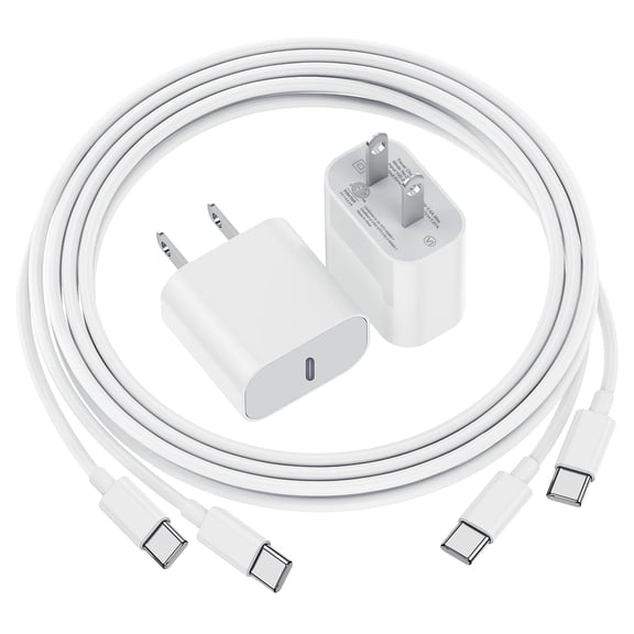 i Phone 17 16 15 Charger Fast Charging 2 Pack 20W USB C Charger Block Type C Chargers 6FT Cord Wall Phone Chargers Compatible with iPhone 17/16/15 Pro Max/Plus/S25 Case