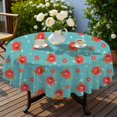 thumbnail image 4 of Pioneer Flower Floral Print Pattern Round Tablecloth 60 X 60 Inch, Wrinkle Resistant Wipeable Table Cloth for Kitchen Dining Picnic Patio Party, 4 of 6
