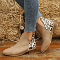 thumbnail image 3 of Mepaouo Sock Ankle Boots for Women Leopard Print Heel Chelsea Slip on Walking Short Booties, 3 of 9