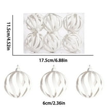 SLYNSHome 6Pcs Glitter Christmas Ball Ornaments,Shatterproof Hollow Out Balls for Christmas Tree Hanging Xmas Balls for Holiday Wedding Party - White