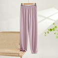 thumbnail image 2 of FAIWAD Women's Ice Silk Pajamas Pants Summer Lightweight Loose Pants Ladies Elastic Waist Breathable Nightwear Trousers, 2 of 4