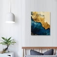 thumbnail image 4 of Nawypu Blue Gold Abstract Wall Art Gold Navy Blue Abstract Canvas Art Modern Abstract Picture Blue and Gold Marble Wall Art Blue White Gold Painting Blue Gold Foil Artwork  No Frame, 4 of 5