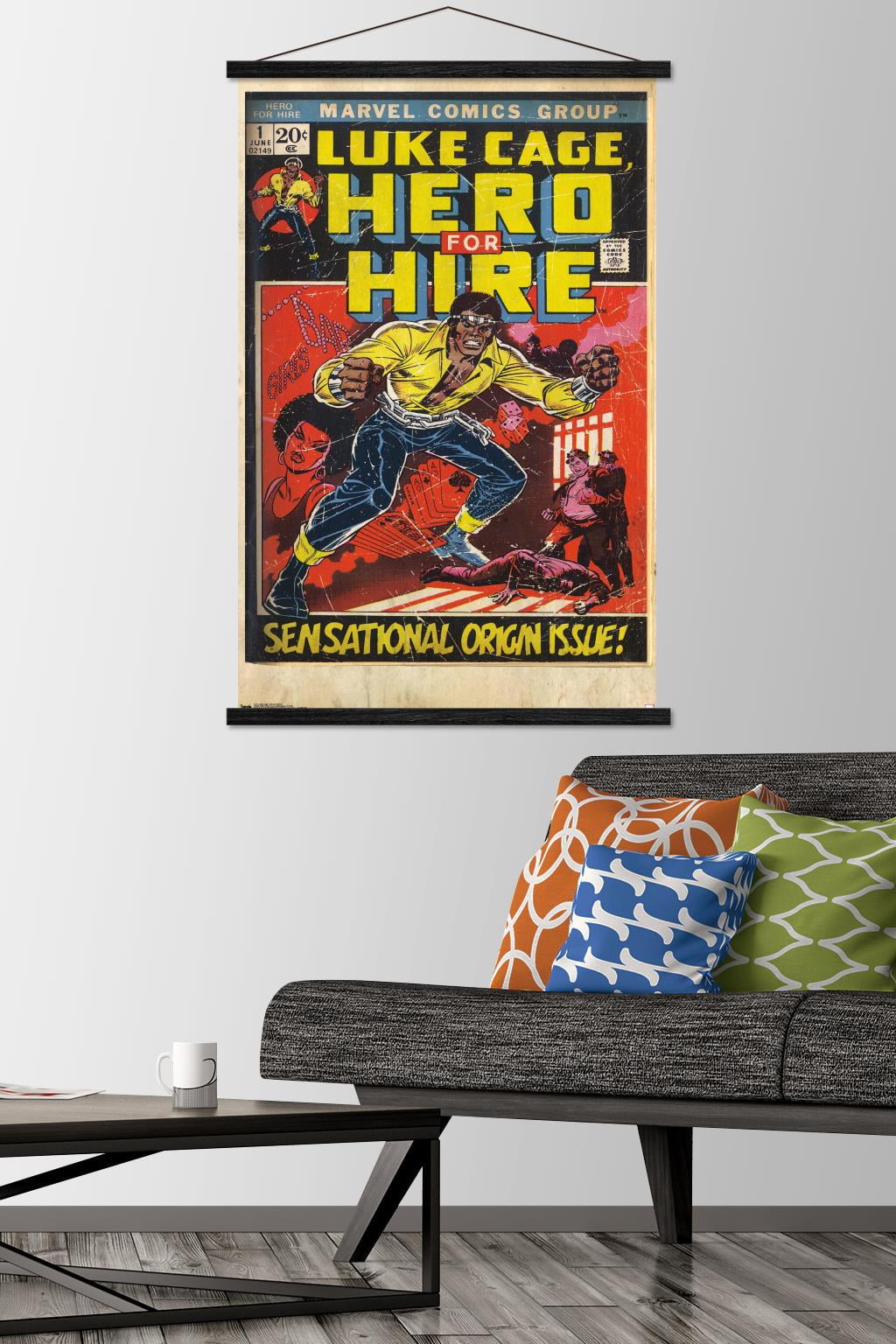 Marvel Comics - Luke Cage - Hero for Hire Cover #1 Wall Poster with Wooden Magnetic Frame, 22.375" x 34"