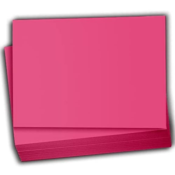 Hamilco Colored Scrapbook Cardstock Paper 5x7 Card Stock Paper 65 lb Cover 100 Pack Fuchsia Pink