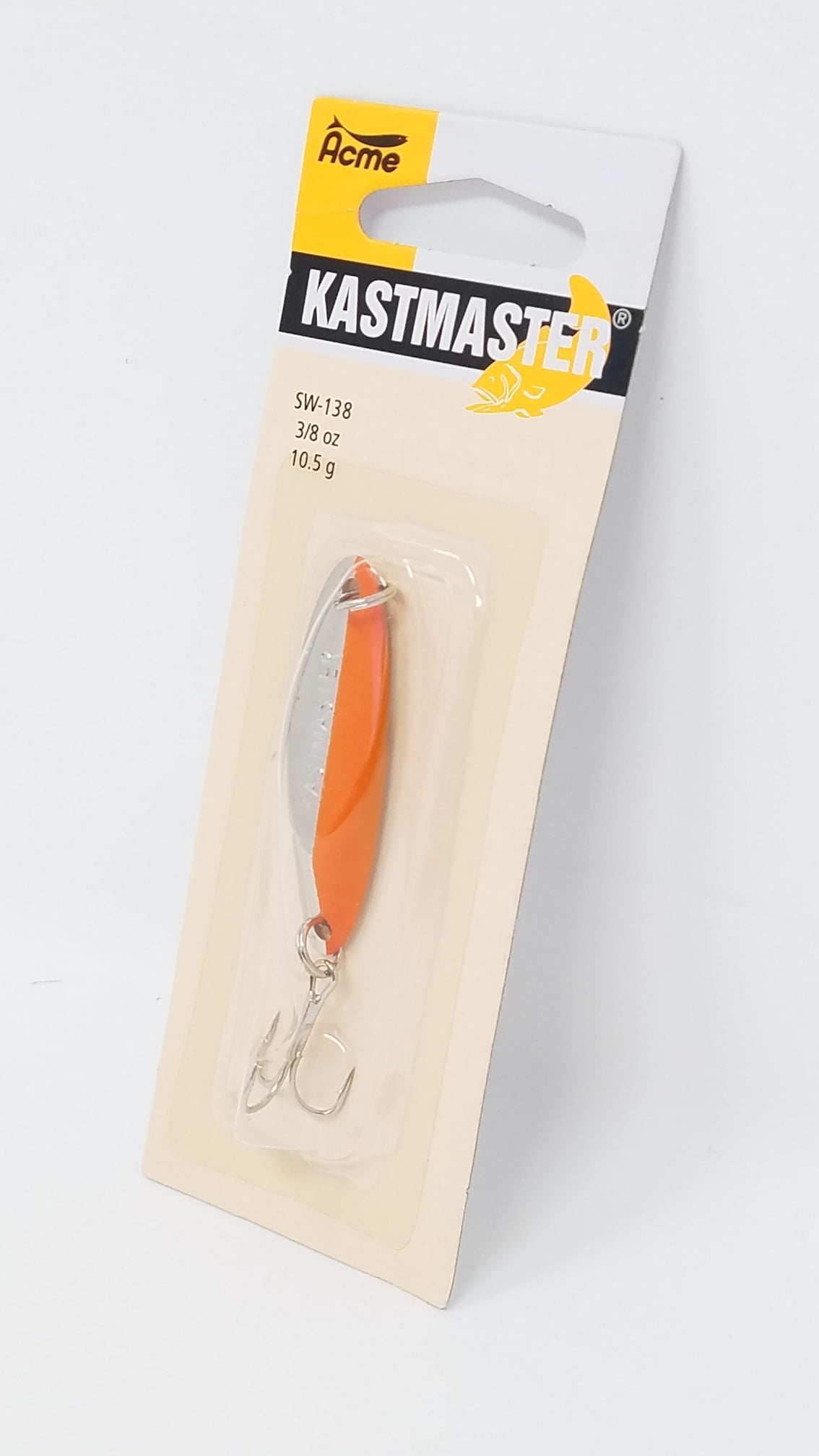 Acme Tackle Kastmaster Fishing Lure Spoon Chrome Flo Orange Stripe 3/8 oz.