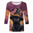 thumbnail image 4 of Godom Women's Halloween Shirts Graphic T Shirts 3/4 Sleeve Pullover Tops Fall Clothes 2025, 4 of 6