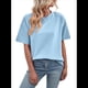 thumbnail image 3 of Camisetas Holgadas de Gran Tamaño para Mujer, Cuello Redondo, Corta, Blusa Informal de Verano Y2K 2025, Camiseta Básica Azul S, 3 of 10