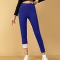 thumbnail image 5 of WULMLEO Fleece Leggings for Women High Waisted Thermal Warm Comfy Pants Hiking Tummy Control Thick Leggings for Winter Royal Blue L, 5 of 6