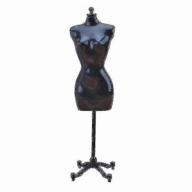 Corps de Mannequin Féminin (Noir) avec Décoration de Support Forme de Robe Corps Complet Robe d'Exposition Modèle de Couturière Présentoir à Bijoux