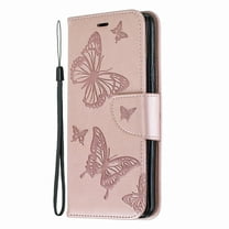 Allytech Galaxy S9 Plus Case, Slim Fit PU Leather Folio Butterfly Embossed Shockproof Wrist Hand Strap Flip Cards Holder Wallet Case TPU Back Cover for Samsung Galaxy S9  Plus, Pink