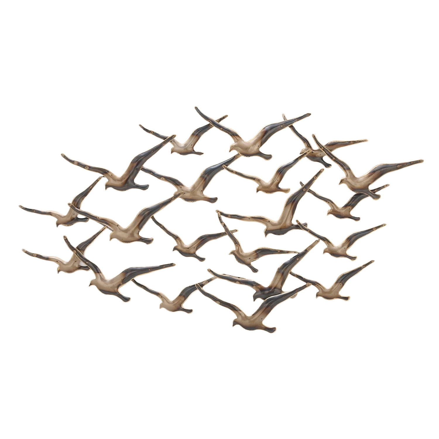 Flying Flocking Birds Wide Metal Wall ArtMaterialMetal,Size45"