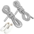 thumbnail image 1 of Miangastore White Rhinestone Shoe Laces with Cotton Rope for Secure Fit and Sparkling Style 120cm, 1 of 8