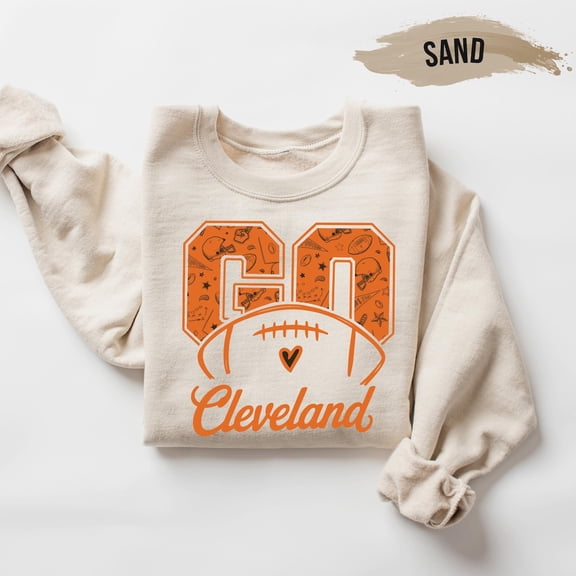 Go Cleveland Football Sweatshirt – Retro Game Day Pullover Tshirt All Size S-5XL