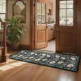 thumbnail image 3 of Garvee 2'x6' Vintage Floral Runner Rug Washable Rug, Non Slip Traditional Accent Rug Stain Resistant Foldable Printed Carpet for Hallway Bedroom Kitchen, Black, 3 of 8