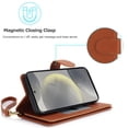 thumbnail image 4 of TECH CIRCLE For Galaxy S23 Wallet Case with Card Holder,PU Leather Flip Folio Shell Magnetic Closure Wrist Strap Kickstand Shockproof Protective Cover for Samsung Galaxy S23 6.1" 2023,Brown, 4 of 6