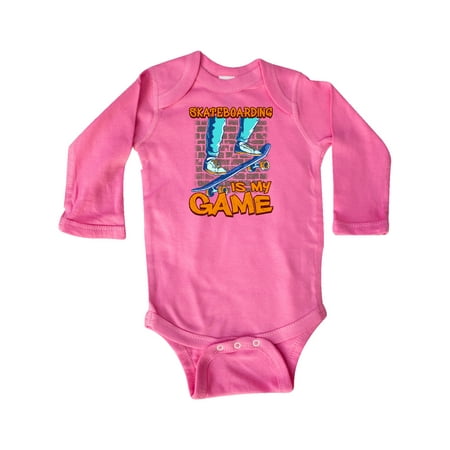

Inktastic Skateboarding is my Game Gift Baby Boy or Baby Girl Long Sleeve Bodysuit