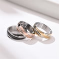 thumbnail image 3 of PAURO Men's Stainless Steel Classic Twill Cool Biker Finger Band for Wedding Promise Gold Size 9, 3 of 5