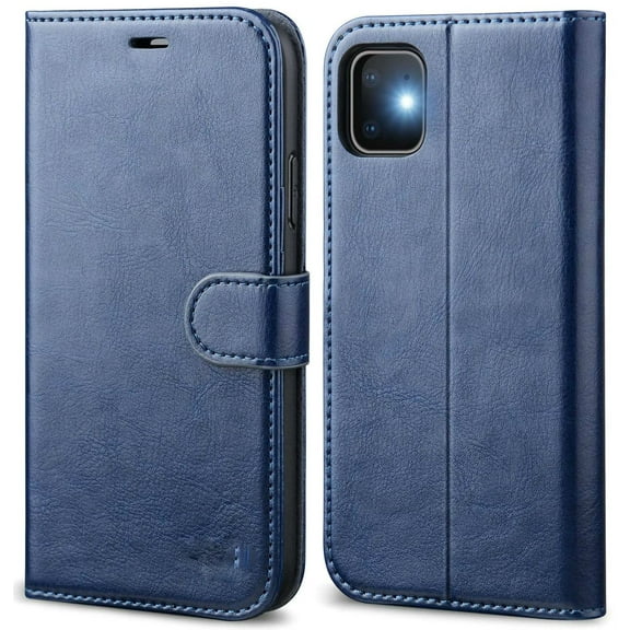 Leather Wallet Magnetic Flip Case with strap and picture slot (Blue) Cover For iPhone 6 Plus