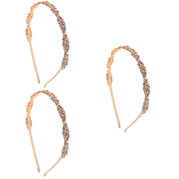 FRCOLOR 3pcs Women Rhinestone Headband Sparkly Headpiece Headwear Bride Bridesmaid Hair Hoop