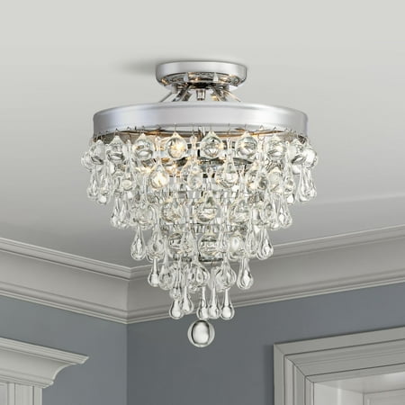 - Vienna Full Spectrum Modern Ceiling Light Semi Flush Mount Fixture Chrome 11