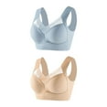 thumbnail image 1 of Yuyuzo 2 Pack Plus Size Womens Sport Bras Full Coverage Wireless Seamless Padded Lifting Push up Bras, 1 of 2