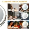 thumbnail image 3 of 8" Lighted Makeup Mirror, 10X Makeup Mirror with Lights, Double Sided Dimmable Magnifying Mirror with Light, Rechargeable and Brightness Adjustable, Cordless Vanity Mirror with Lights, 3 of 10