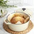 thumbnail image 3 of Smith & Clark 5-Quart Enameled Cast Iron Dutch Oven Round Pot with Lid, White, 3 of 7