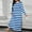 Blue, variant on JUSLIO Womens Nightgown Striped Robes Long Sleeve Pajama Round Collar Sleepwear Army Green Nightgown Sleep Dress Nightgowns Loungewear