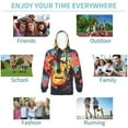 thumbnail image 5 of Haiem World Map Guitar Illustration Pattern Boys Hoodie, Youth Pullover Hooded Sweatshirt, Kangaroo Pocket Hoodie for Kids Girls -Medium, 5 of 6