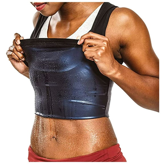 Women's Full Size Sauna Suit For Sweat Vest For Yoga And Fitness With Zipper Body Tank Top Womens Western Vests Outerwear Flannel Vests Women Outfits for Women Womens Sleeveless Jackets Denim Vest