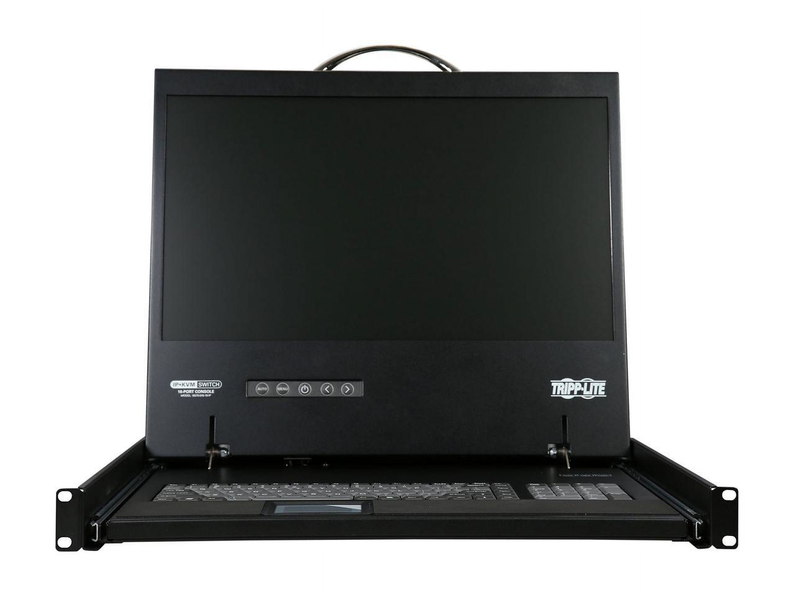 Tripp Lite by Eaton NetCommander 16-Port Cat5 KVM over IP Switch - 19 in. LCD 1 Remote + 1 Local User 1U Rack-Mount - 16 Computer(s) - 19" - 16 x RJ-45 Keyboard/Mouse/Video - 1U Height