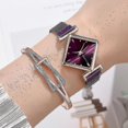 thumbnail image 2 of Reloj de pulsera para mujer de diseño único con esfera cuadrada, banda de acero de malla, cuarzo Wat TUNC Sencillez, 2 of 2