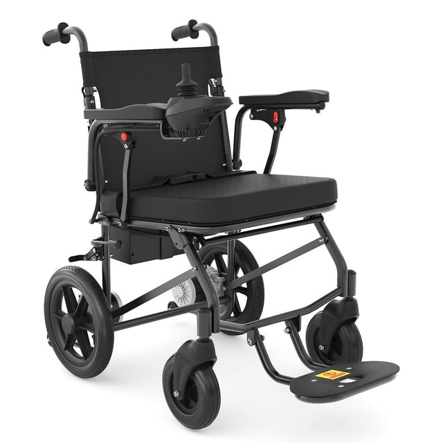 Silla de ruedas eléctrica ligera para adultos, silla de ruedas motorizada portátil, motor de 500 W, homologada por aerolíneas, color negro.