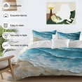 thumbnail image 3 of Abstract Beach Waves Bedding Duvet Cover Set Twin Size 4 Pieces Watercolor Blue Ocean Bedding Set with Zipper Closure, 1 Comforter Cover 68x86 Inches 1 Flat Sheet & 2 Pillow Cases, 3 of 7
