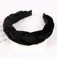 thumbnail image 5 of Skymirror Braided Twist Elastic Non-slip Elegant Women Headband Solid Color Wide Heightened Velvet Hair Hoop Hair Accessories, 5 of 8