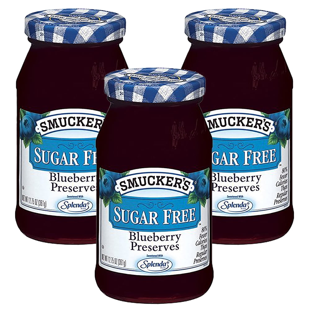 3 Pack) Smucker's: Blueberry Sugar Free Preserves, 12.75 oz - Walmart....