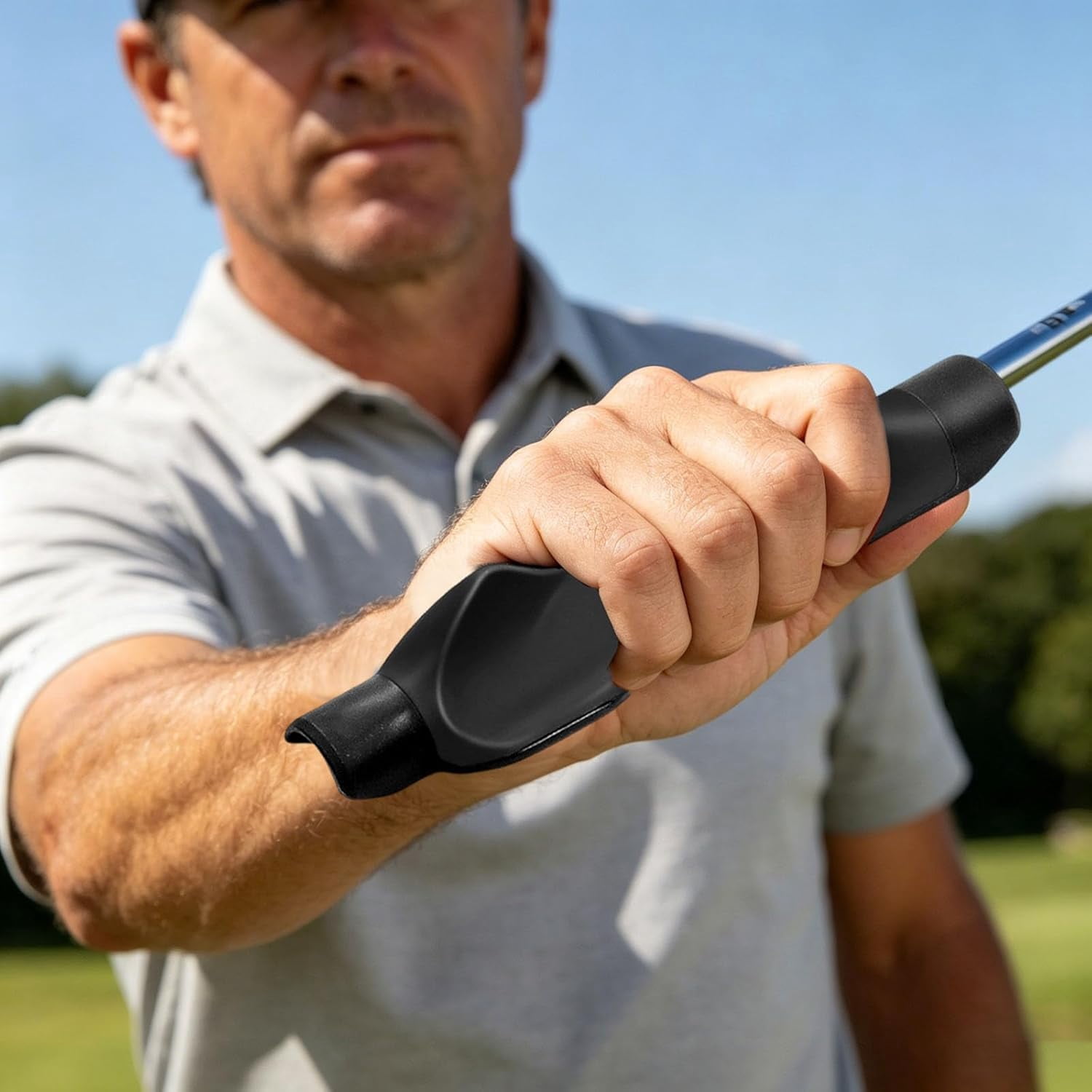 Game Swing 2pcs Golf Grip Trainer - Left-Handed Portable Grip Fix for Strength & Accuracy - Swing Aid for Outdoors & All Skill Levels,blue