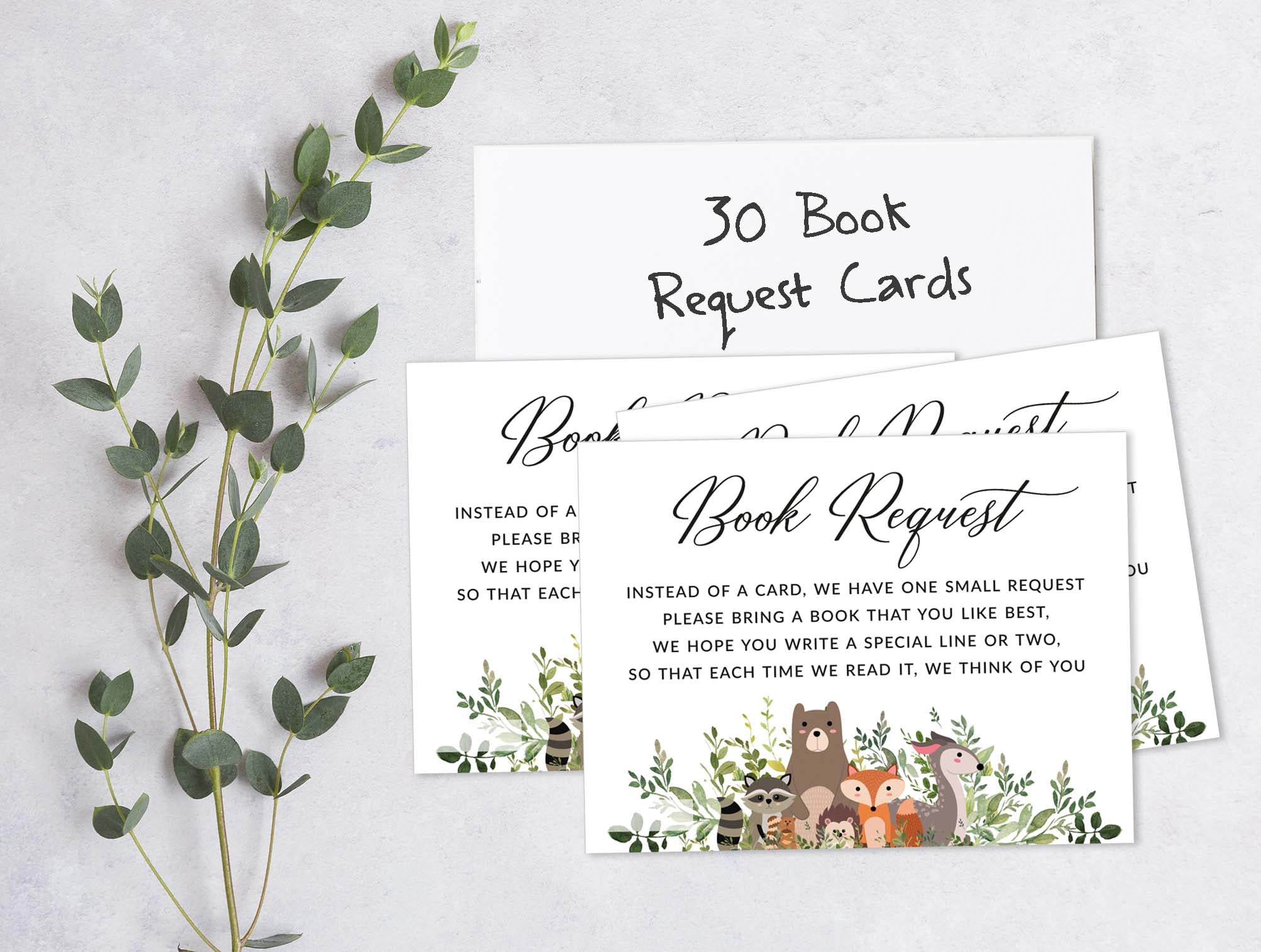 Inkdotpot 30Jungle Animals Gender Neutral Baby Shower Book Request Cards Bring A Book Instead Of A Card Baby Shower Invitations Inserts Games