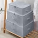thumbnail image 1 of Bolsa plegable de tela para guardar ropa, mantas y colchas, caja de almacenamiento con cremallera transpirable para organización en casa, 1 of 9