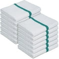 thumbnail image 1 of Canadian Linen White Bar Mops Green Stripe, 12 Pack, Lightweight Quick Dry Soft Absorbent Cotton Reusable Dish Cloth for Home Gym Nursing Hospital Spa, 1 of 8